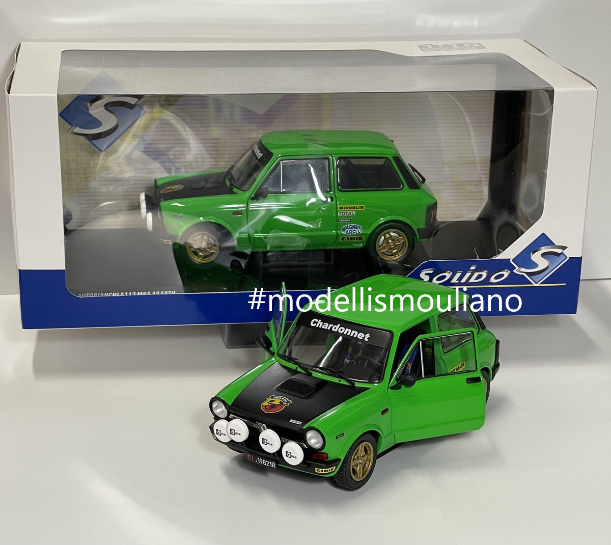 AUTOBIANCHI - A112 ABARTH MKV 1980 - GREEN BLACK solido 1/18