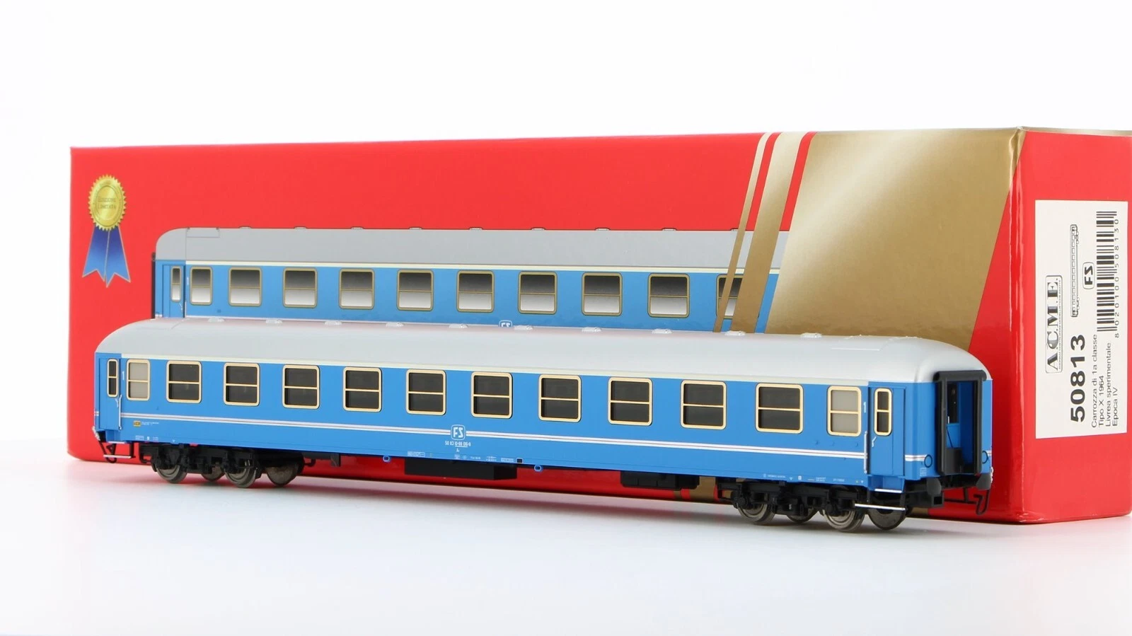 ACME 50813 UIC-X 1 classe Livrea sperimentale blu con fascia argento/rossa, FS
