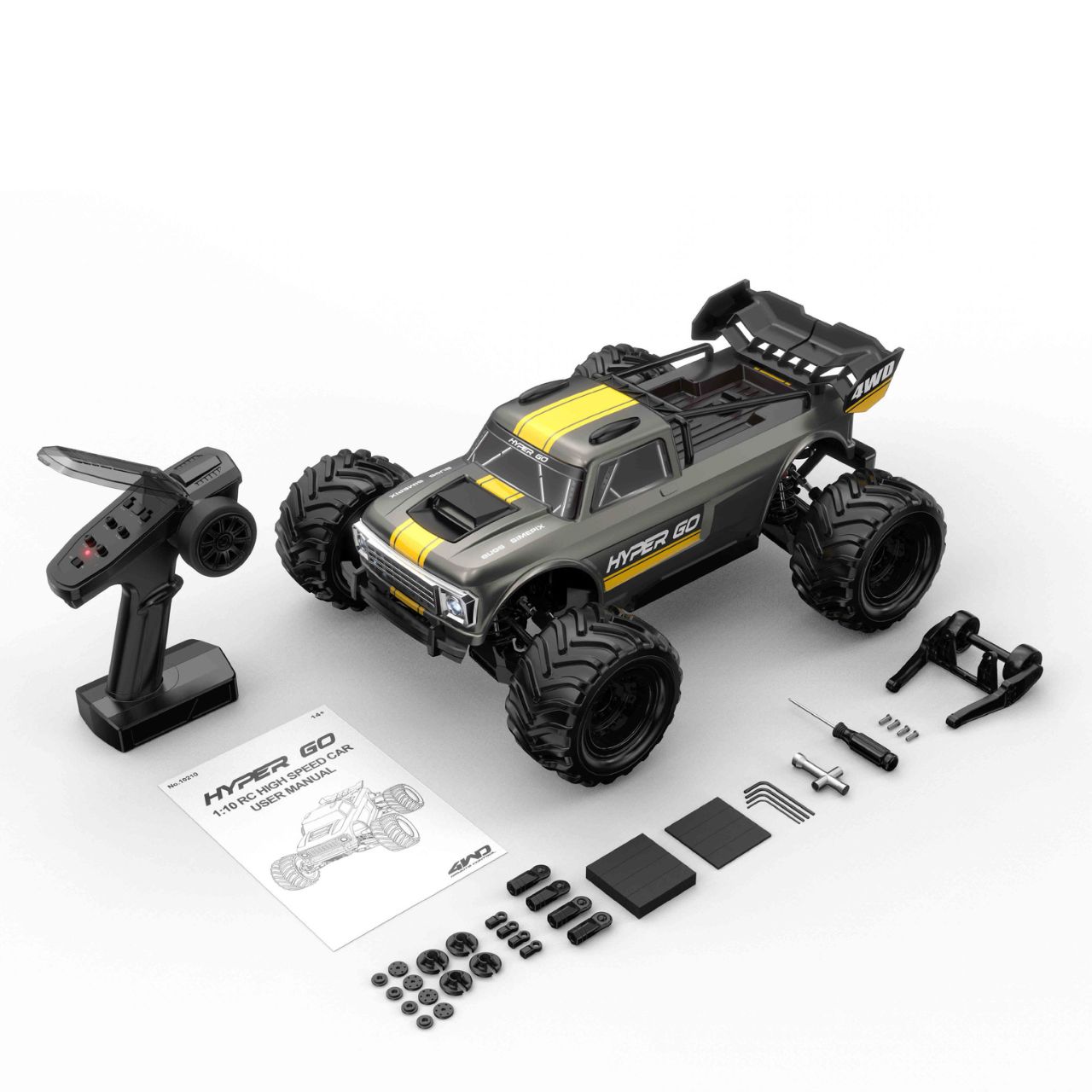 MONSTER TRUCK 1:10 4WD BRUSHLESS RTR GRIGIO HY10210G - immagine 2