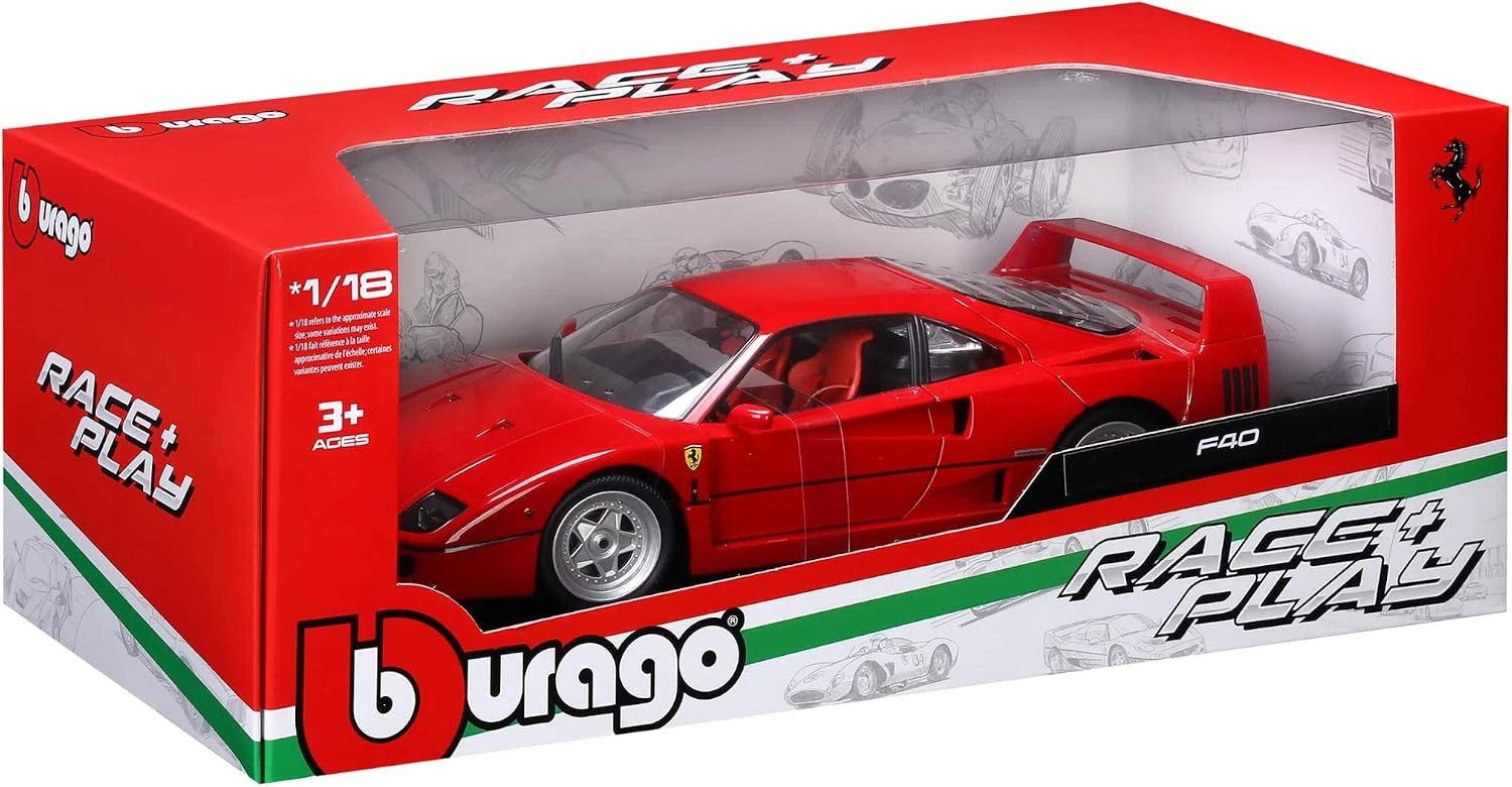 BURAGO - 1/18 - FERRARI - F40 1987 - RED 18-16023R